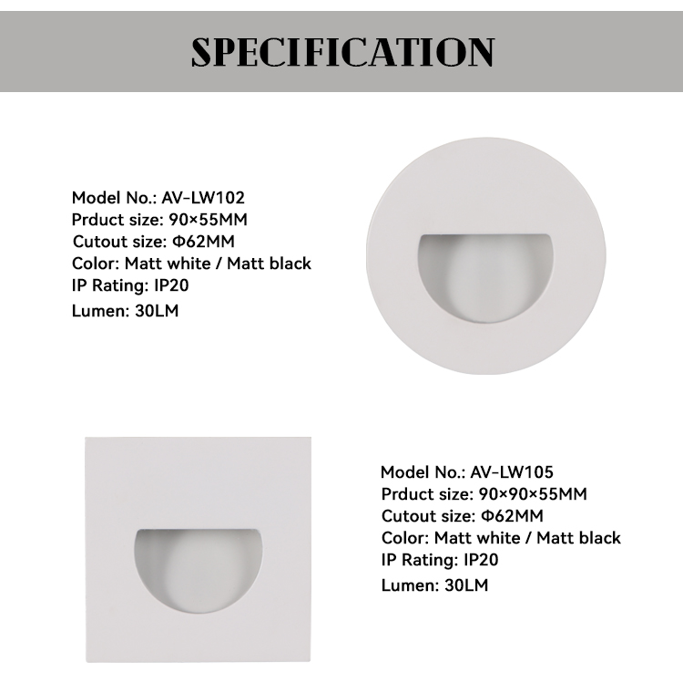recessed wall lights
