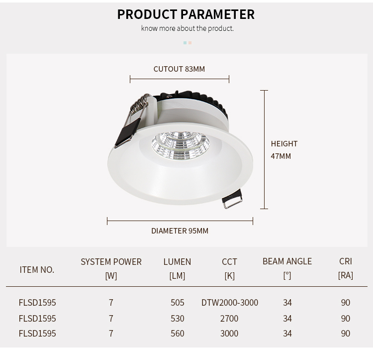 0-10V dimmable downlight